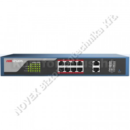 SWITCH - Hikvision - DS-3E1310P-E 10 portos PoE switch (123 W)