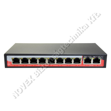 SWITCH - Safire - SF-SW1008POE-96 Switch PoE, 10 portos, 8xPoE + 2xUp-link,10x10/100Mbps, Max.96W