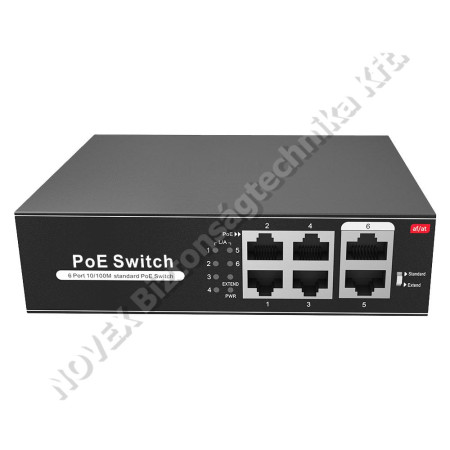 SWITCH - Safire - SW0604POE-65-E Switch PoE, 6 portos, 4xPoE + 2xUp-link,6x10/100Mbps, Max. 65W