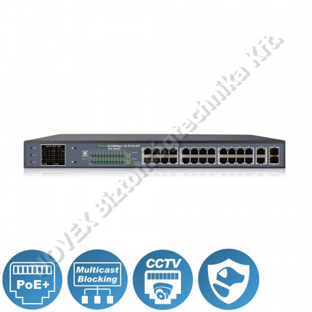 SWITCH - Videosec - PS24FE + 2GE + 2SFP PoE switch