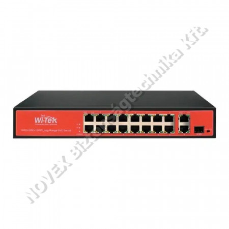 SWITCH - Wi-tek - WI-PS118GFR-O POE switch, 16FE + 2SFP