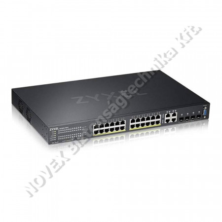 SWITCH - Zyxel - GS2220-28HP-EU0101F h 24x1000Mbps (24xPOE) + 4xGigabit kombó SFP, Menedzselhető
