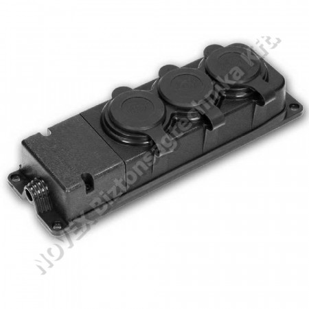 SZERELVÉNY - Anco - Hálózati elosztó 3db aljzat vez. nélküli, gumis, csapfedeles védősapkával IP44 3