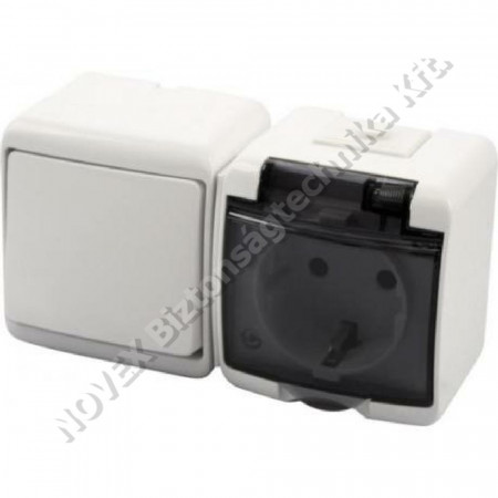 SZERELVÉNY - N/A - GAO22011 Aquastar falon kívüli kapcosló + dugalj IP44 vízszintes