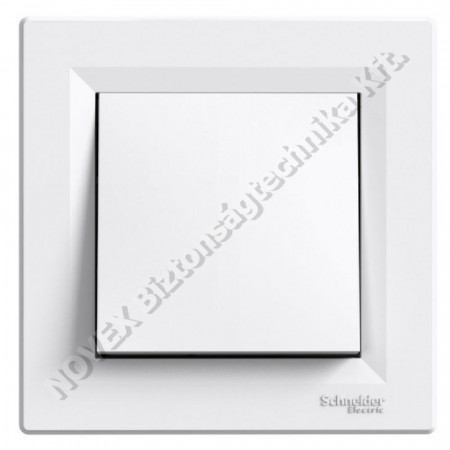 SZERELVÉNY - Schneider - ASFORA egypólusú kapcsoló, kerettel, fehér (101) (EPH0100121)