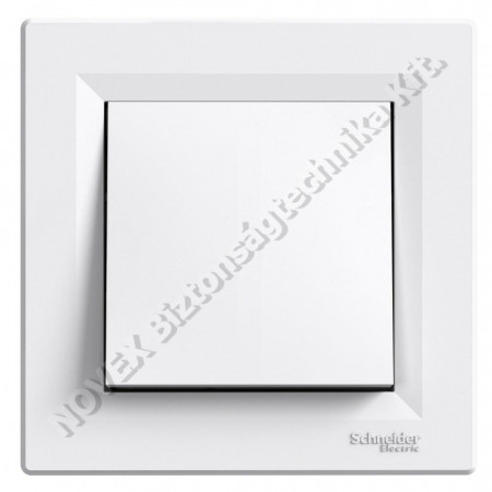 SZERELVÉNY - Schneider - ASFORA váltókapcsoló,rugós bekötés, kerettel, fehér (106) (EPH0400121)