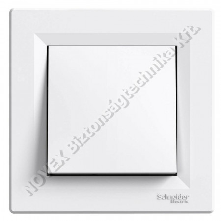 SZERELVÉNY - Schneider - ASFORA kétpolusú kapcsoló, csavaros bekötés, kerettel fehér (0200321