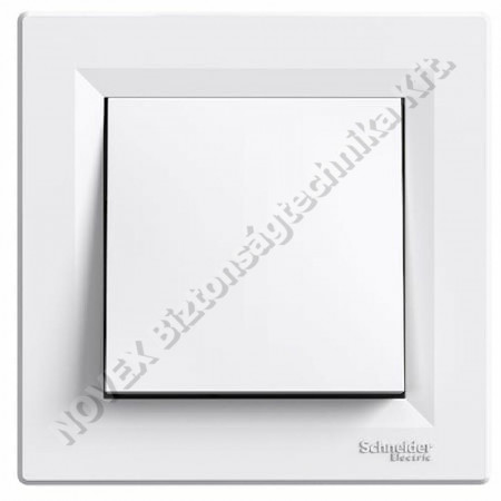 SZERELVÉNY - Schneider - ASFORA Kétpólusú kapcsoló, rugós bekötés, kerettel fehér (102) (EPH