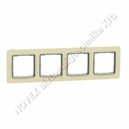 SZERELVÉNY - Schneider - Sedna ELEMENTS négyes keret, univerzális, nyír (SDD380804)