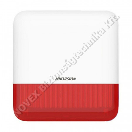 HANG-FÉNYJELZŐ - Hikvision - DS-PS1-E-WE/Red Vezeték nélküli kültéri sziréna AXPro központokhoz