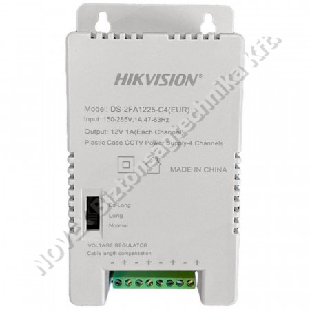 TÁPEGYSÉG - Hikvision - DS-2FA1225-C4 Kapcsolóüzemű tápegység 4x 12 VDC/1 A kimenet; falra szerehető