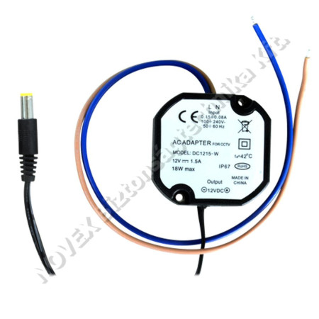 TÁPEGYSÉG - Safire - DC1215-W mini tápegység 12 V / 1.5 A IP67