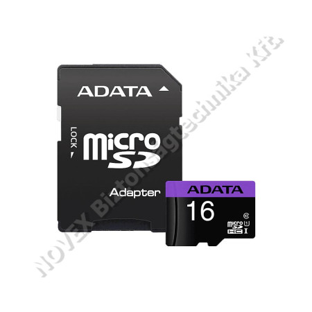 TÁRHELY - Adata - MicroSD kártya - 16GB microSDHC UHS-I Class10 (AUSDH16GUICL10-RA1)