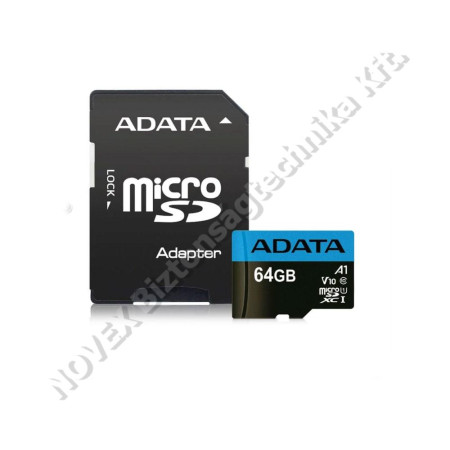 TÁRHELY - Adata - MicroSD kártya - 64GB microSDXC UHS-I Class10 (AUSDX64GUICL10-RA1)