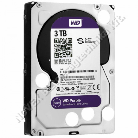 TÁRHELY - Western - 3TB HDD WD30PURZ  Purple 3,5\" 5400rpm, SATA3