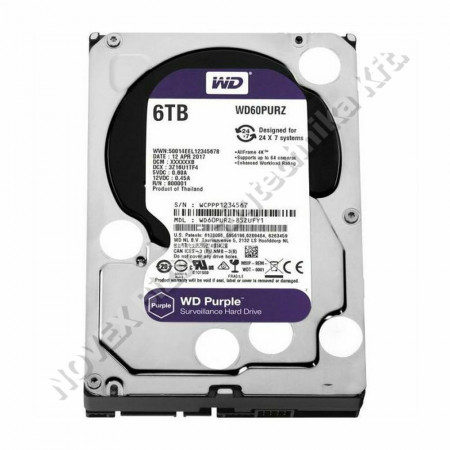 TÁRHELY - Western - 6TB HDD WD62PURZ  Purple 3,5\" 5640rpm SATA-600