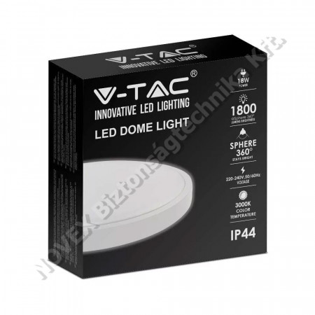 VILÁGÍTÁS - VTAC - 18W fehér LED mennyezeti lámpa kör 4000K IP44 (7616)