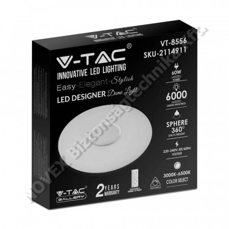 VILÁGÍTÁS - VTAC - 60W dimmelhető kristály hatású LED menny. design lámpa 3in1 vezérlővel(2114911)
