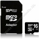 TÁRHELY - Silicon - SD KÁRTYA - Silicon - 16GB microSDHC Elite UHS-1 + adapter (SP016GBSTHBU1V10)